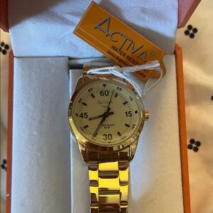 NIB Ativa Gold-Tone Watch